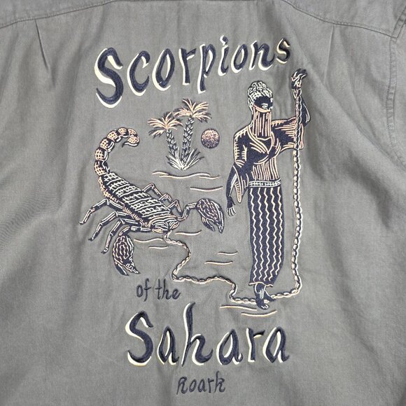 Roark Shirt Mens Size XL Olive Scorpion Of The Sahara Button Down Camp Collar - Picture 10 of 11